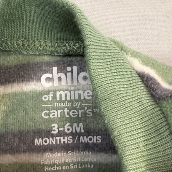 Child of Mine - Green Striped Dinosaur Baby Onesie sleeper - Picture 4 of 4